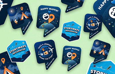 A very mappy sticker set branding colorful design diecut diecut stickers flat design fun happy illustration mapping maps playful stickers storytelling travel