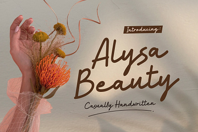 Alysa Beauty; Elegant Casual Handwritten Font beauty font calligraphy font casual handwritten font creative fonts for projects elegant handwritten font elegant script font fashion font fashion logo font feminine fonts font for branding font for cosmetics font for logos handwritten script font handwritten style font lifestyle font modern script font stylish handwritten fonts trendy fonts for fashion wedding font wedding invitation font