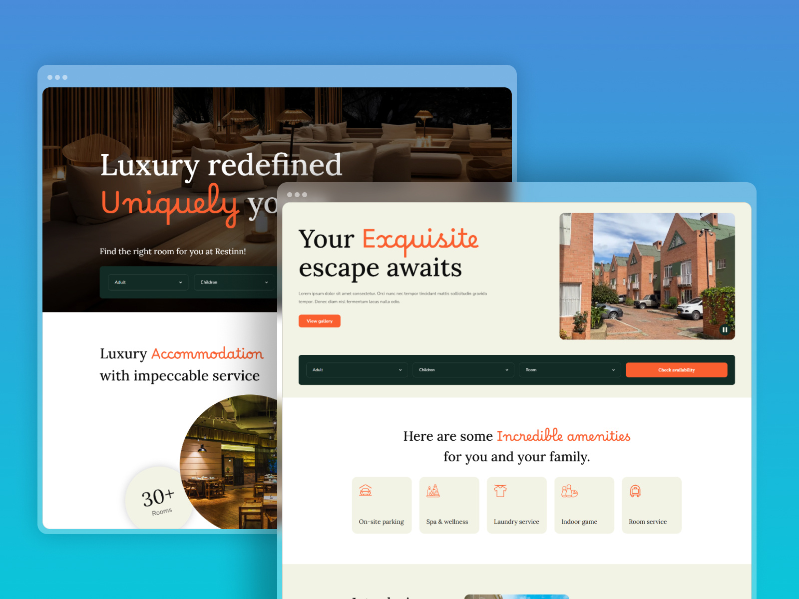Restinn - Travel Website Webflow Template business website hotel booking hotel website landing page mobile friendly resort booking resort website responsive design seo friendly tourism website travel agency travel booking travel website uiux webdesign webflow webflow design webflow template webflow theme webflow website