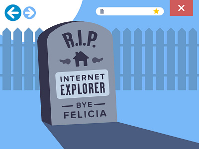 The Death of Internet Explorer back close explorer felicia fence graveyard home icons internet stars tombstone
