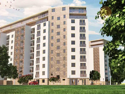 GOLD PARK 3D visualisation 3d apartments building cinema4d development gold gold park luxury model park slovakia visualization