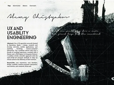 Personal Page Landing Fold abstract geometric handwritten impressionism landing redesign web website