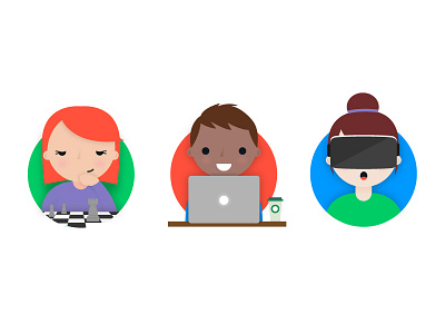 Character Icon Set character chess circle colours computer icon illustration rantmedia vr