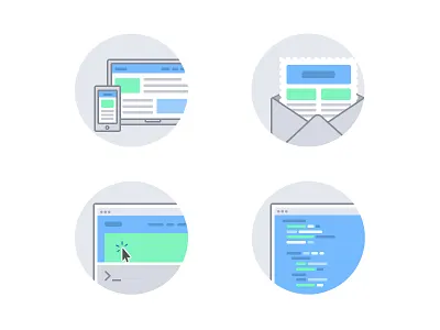 Service Icons colored flat icons outline
