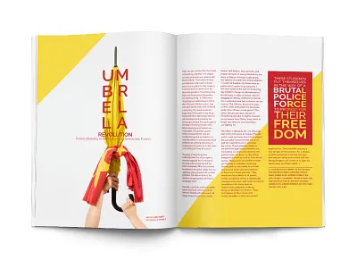 The Umbrella Revolution editorial hong kong red yellow