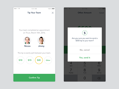 Tipping app ios ui ux