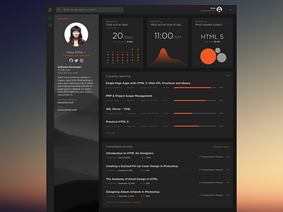 Pluralsight User Profile bio charts profile ui ux