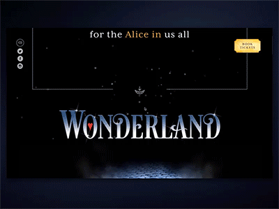 Wonderland The Musical alice disney landing parallax scroll show silhouette tickets website wonderland