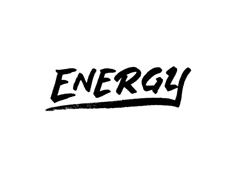 Energy animated brush pen brush script custom type hand lettered hand lettering typography