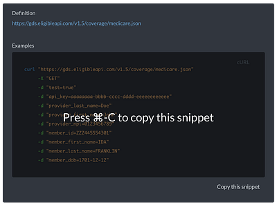 Eligible.com Copy JSON Snippets Feature api content eligible future insurance medicine provider