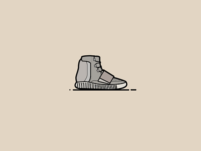 Yeezy 750 Boost adidas atlanta black flat icon illustration kanye shoes sneakerhead sneakers vector yeezy