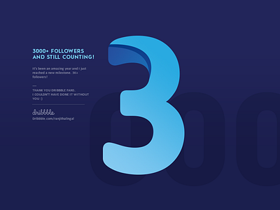 3k 3000 amazing dribbble fans followers milestone thanks