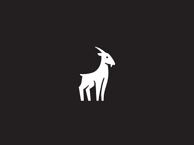 Goat animal black goat icon logo simple white