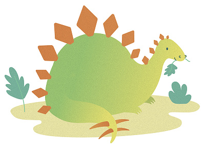 Dinosaur Doodles - Stegosaurus dinosaur doodle green illustration orange prehistoric stegosaurus texture texturing vector