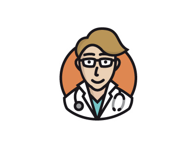 Dr Stent - logo cartoon doctor dr guy hero logo man stent super vactor