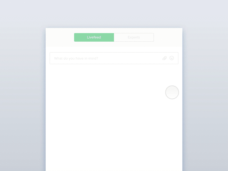Livefeed animation community conversation gif green interface livefeed motion principle sketch ui ux