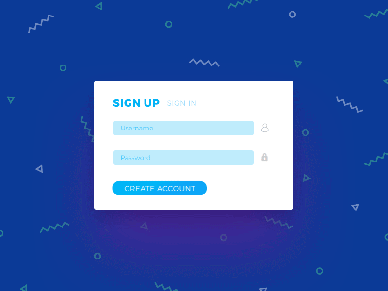 Signup - UI ae after effects app motion sign in sign up ui web