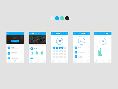 Exercise Mobile App blue exercise mint mobile