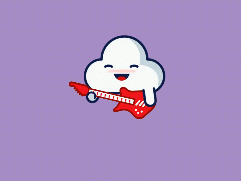 thundercloud animated animation cloud draw flat graphics guitar icon illustration logo motion play