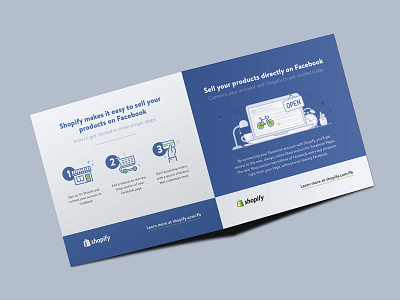 Direct Mail - Facebook Shop blue brandon brochure direct mail facebook illustration print printed shopify