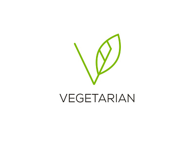 Vegetarian icon design food icon leaf v veg vegetarian