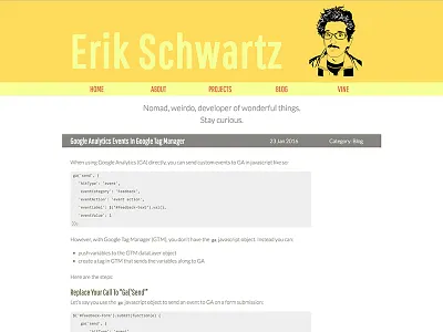 Technical blog design from 2013