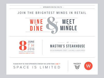 Dinner Invitation clean dinner invitation invite layout minimal print retailers steak type typography white space