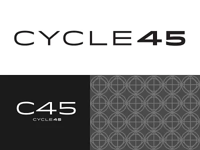Cycle45 branding cycling fitness geometric hfj identity idlewild logo design mono monochromatic pattern typography