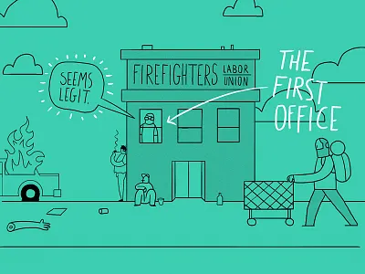 FUN: New Office doodles illustration