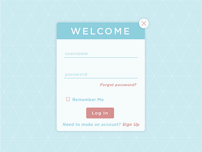 Log in Modal - Daily UI Challenge 001 challenge daily dailyui dailyui001 geometric login modal signin signup ui ux