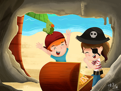 Treasure found it! children digital art educational educational game illustration