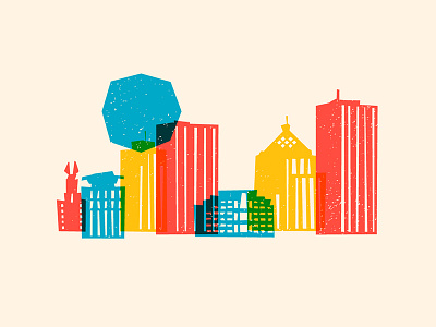 Rochester Skyline block explore rochester flower city offset print roc rochester saul bass screen silkscreen skyline