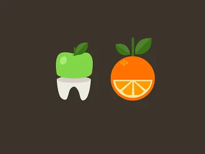 Fruit and Teeth flat fruit icons illustration teeth