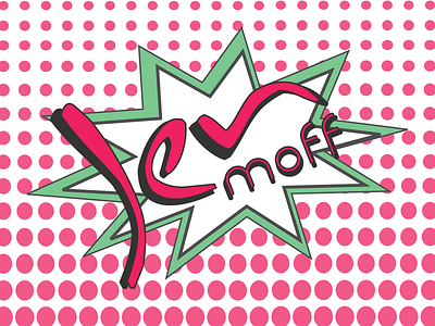 Logo for The Jen Moff branding comic book logo design