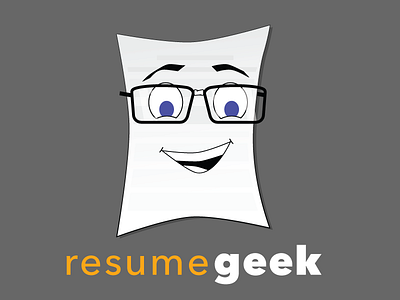Resume Geek Logo branding cartoon digital illustration logo design