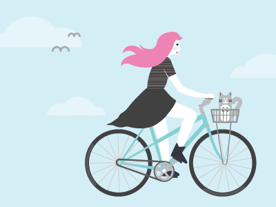 Cycling Self Portrait bike cat cycling illustration vector