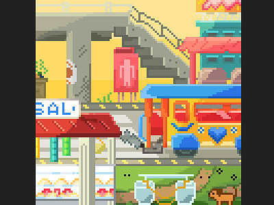 Typical Mornings city game design illustration manila morning philippines pixel art pixels urban