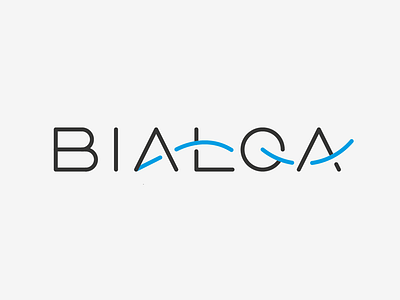 BIAŁQA branding custom logo logotype mark qa river software typography water wave wordmark