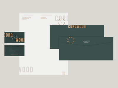 Cordwood Stationery brand branding business card custom envelope farm to table letterhead logo restaurant stationery