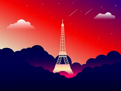 Eiffel Tower clouds eiffel france paris sky tower