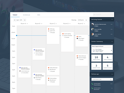 Basic Customer Rep Calendar calendar customer hair office removal rep service ui ux