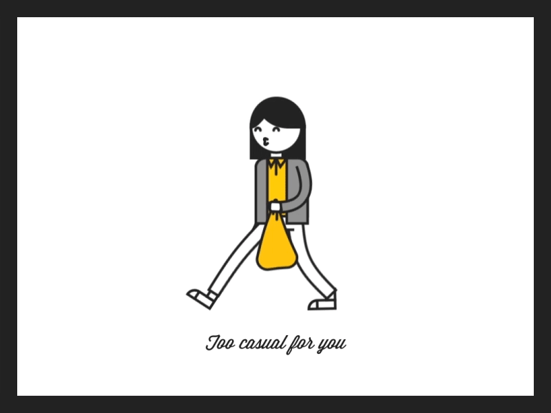 Too casual for you animation double bounce happy motion walk cycle walking whistling