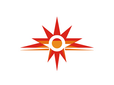 Sun Logo circle fire hor logo logotype rays red sign spark star sun symbol