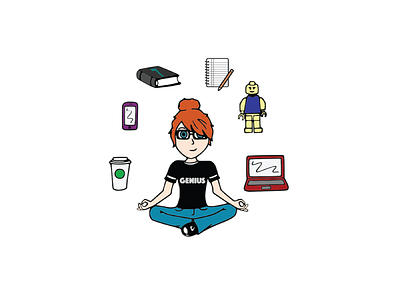 Geek Girl Logo Design branding cartoon illustration logo