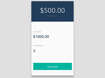 Daily Ui 04 004 bill calculator dailyui split ui