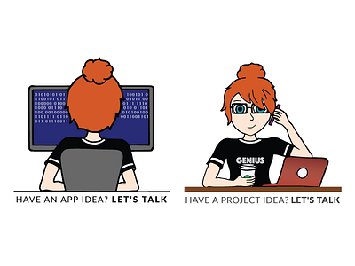 Geek Girl Website Illustrations branding graphics illustration