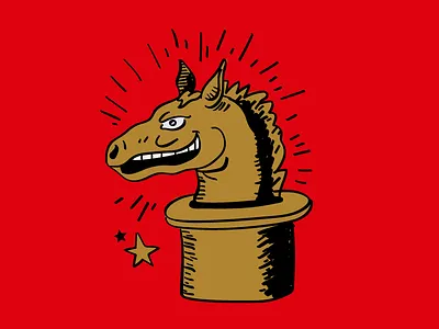 Horsing around alchemy gold hat horse illustration magic top