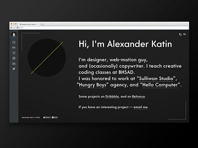 100 days of UI — #4 100daysofui black and white minimalistic personal ui webdesign website