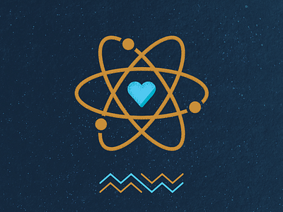 Love Atomic atom heart icon illustration logo love physics science space wedding