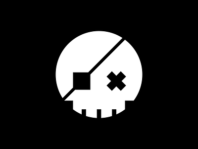 Pixel Pirate Logo black white branding icon logo design pirate pixel pirate skull